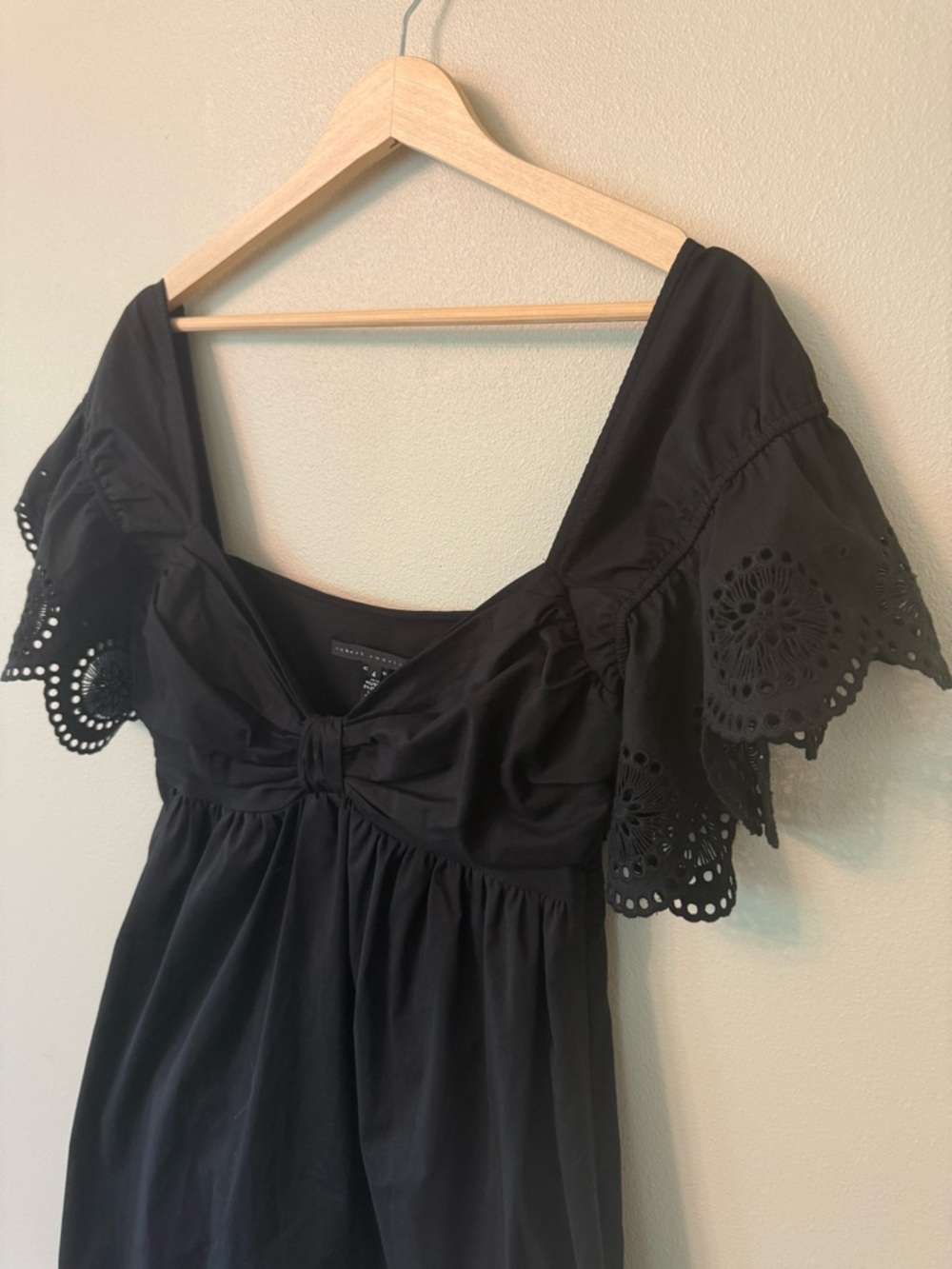 Robert Rodriguez Black Label Black Eyelet Babydoll Dress Size 4 - Picture 4 of 9